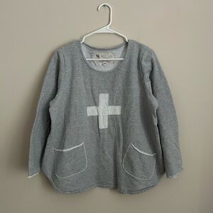 Farmhouse Frocks Grey Long Sleeve Sweatshirt Size Medium